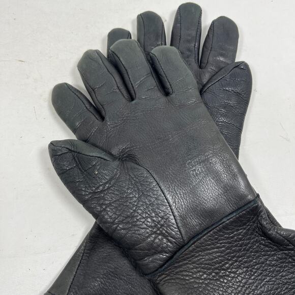 CHURCHILL Gloves Womens S Genuine Deerskin Leather Biker Buckle Black USA - Picture 4 of 9